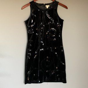 ❤Kids black velvet sleeveless dress with sequins